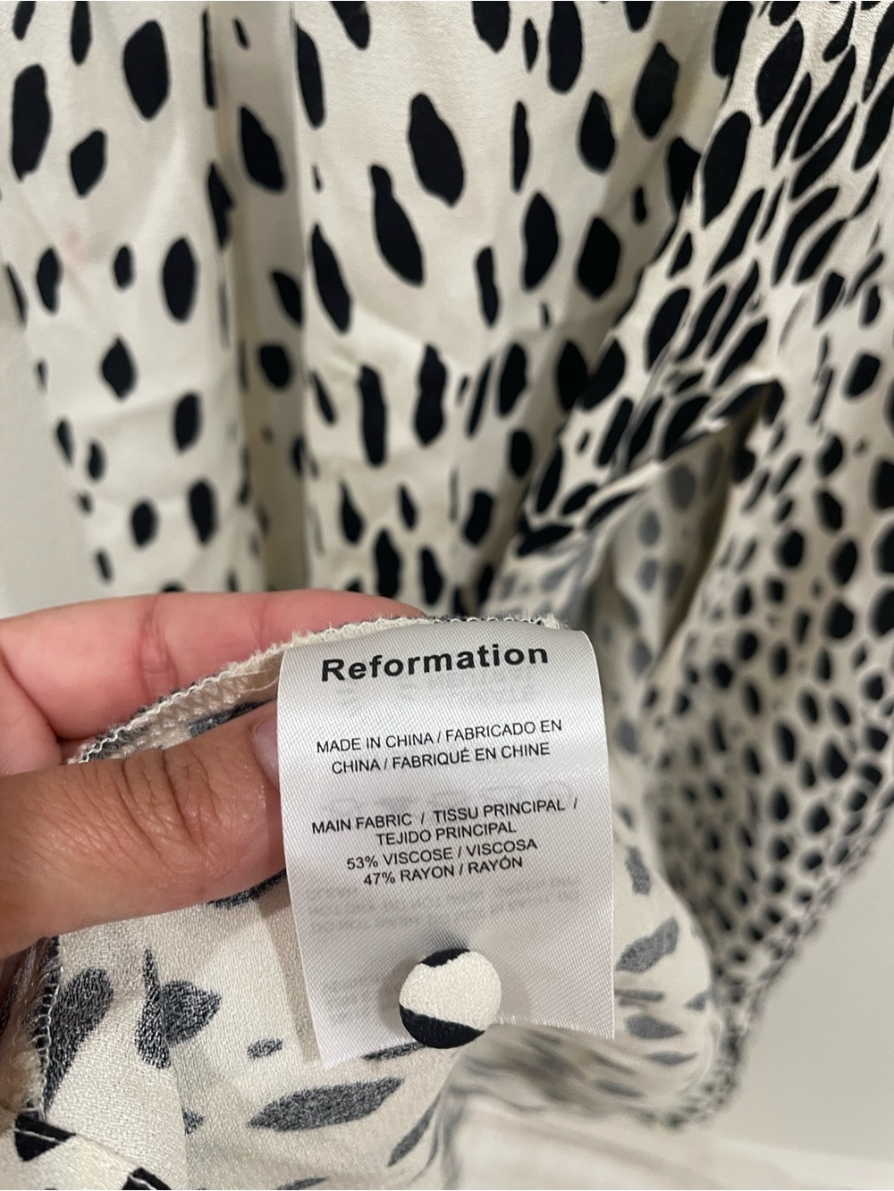 Reformation Alesia Dress Cream Cheetah  Leopard Animal Print Midi Dress Size 0 - Picture 9 of 12